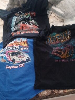 Nascar Short Sleeve Tee Lot - Black and Blue Graphic Racing Shirts